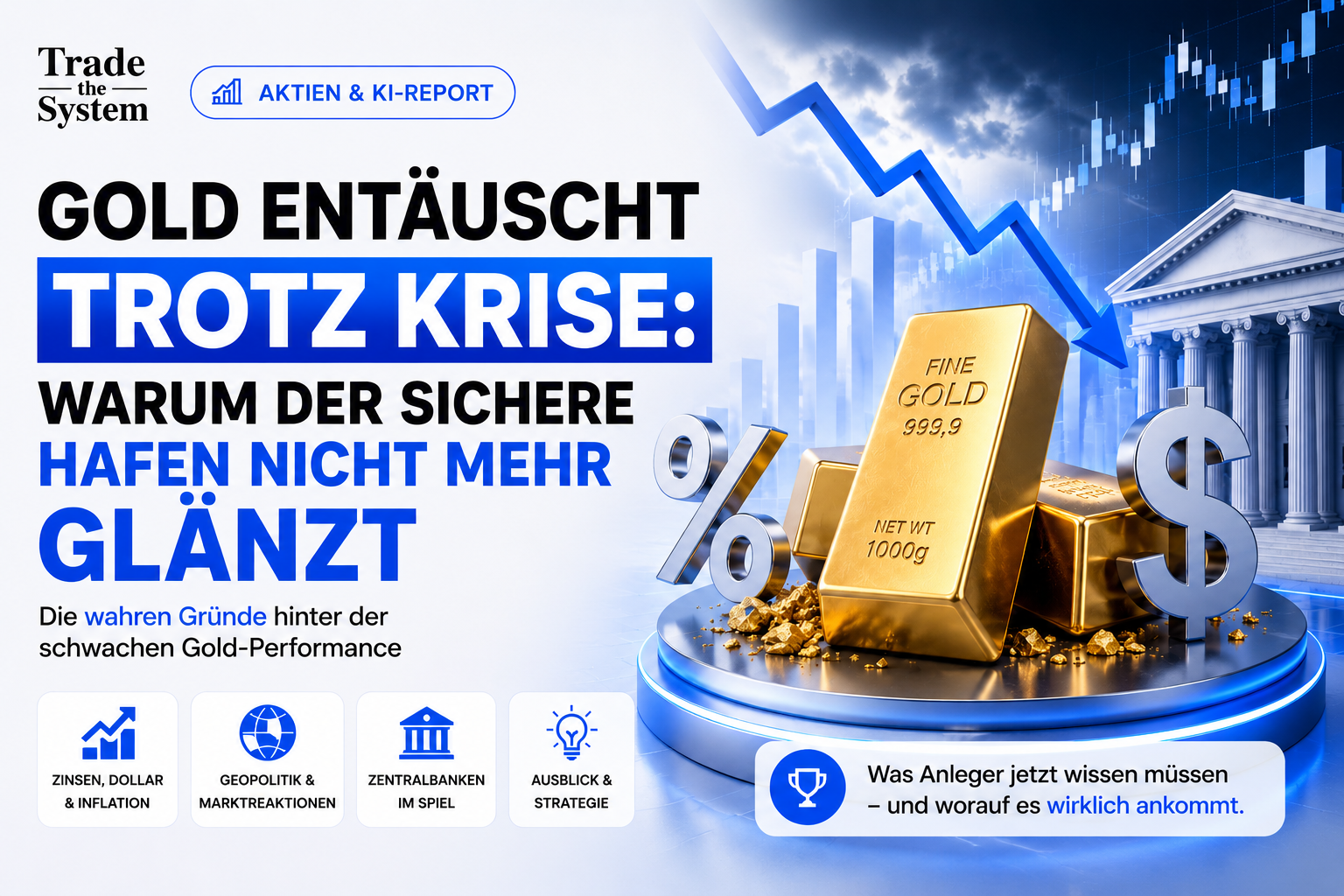 Gold enttäuscht trotz Krise: Warum der sichere Hafen plötzlich nicht mehr glänzt
